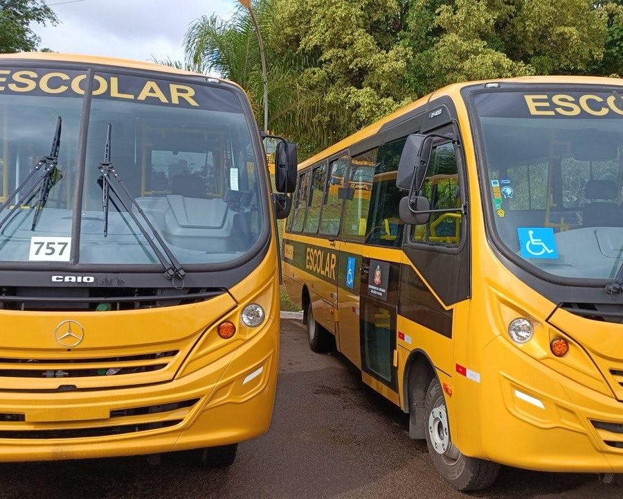 Os dois ônibus escolares
